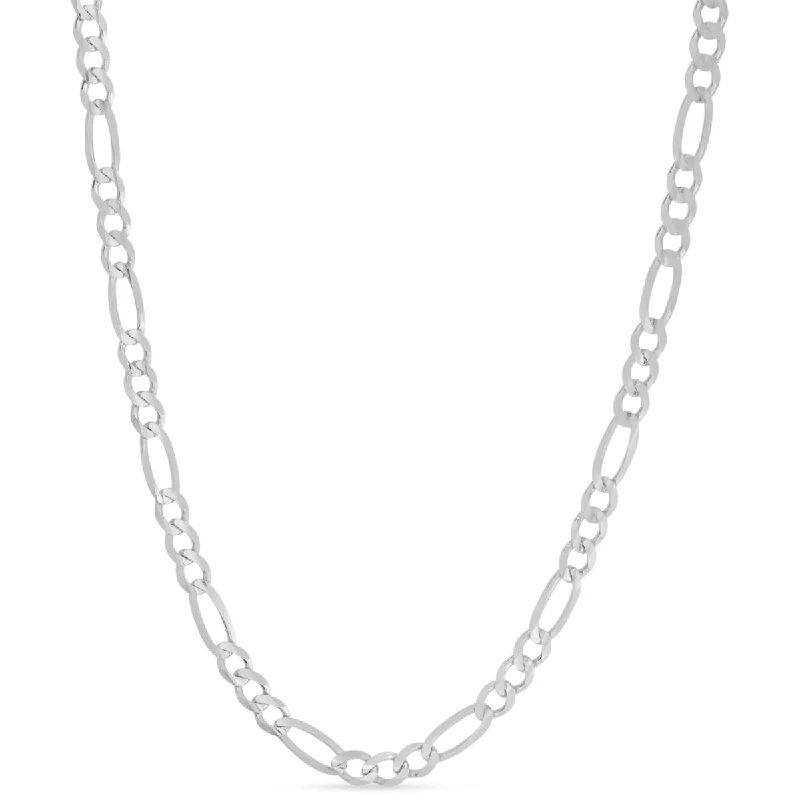 vintage-style peridot necklace-14KT White Gold 20-inch 4.6MM Figaro Chain