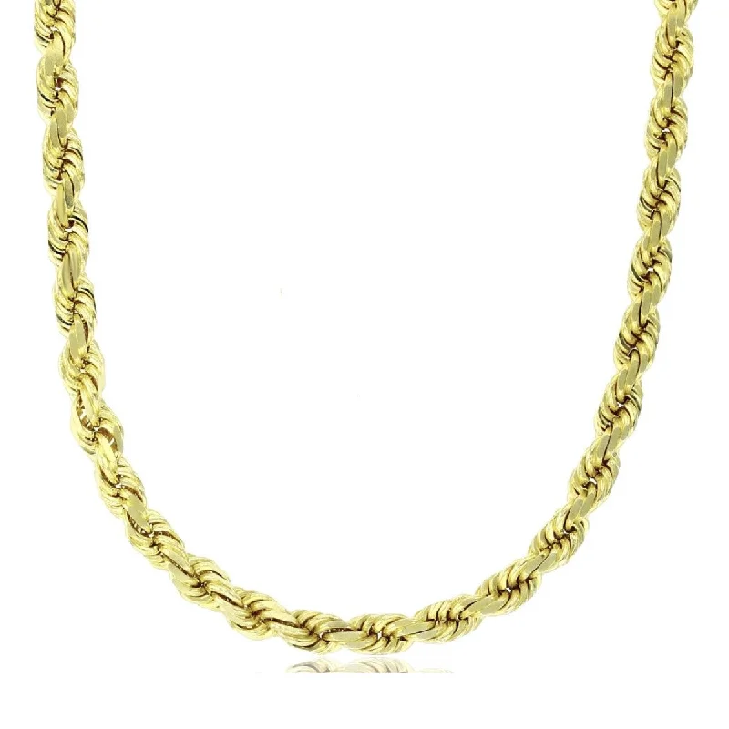 vintage-style sapphire necklace-14KT Yellow Gold 20-inch 5MM Rope Chain