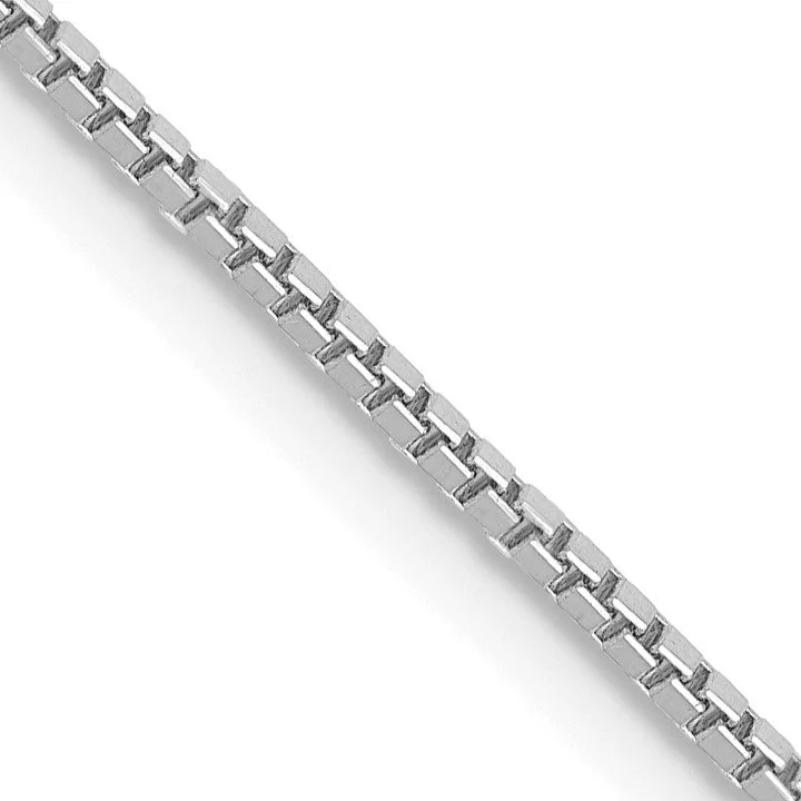 bold garnet channel necklace-10KT White Gold 16-inch 1MM Lobster Clasp Box Chain