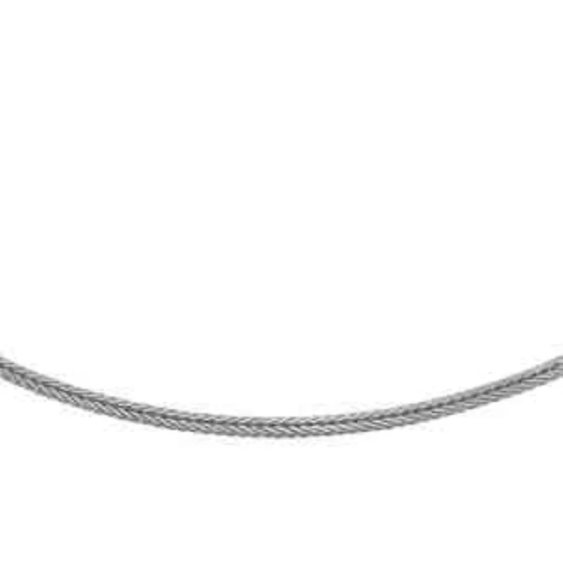 gothic-inspired crow necklace-10KT White Gold 20-inch Fancy Necklace Foxtail Chain