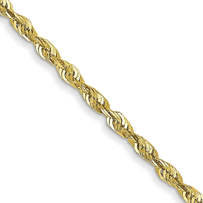 minimalist peak necklace-10KT Yellow Gold 16-inch 1.5MM Diamond-cut Lobster Clasp Rope Extra-Light Chain