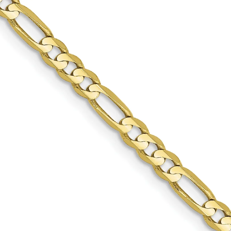 adjustable crest necklace-10KT Yellow Gold 16-inch 3MM Lobster Clasp Figaro Chain