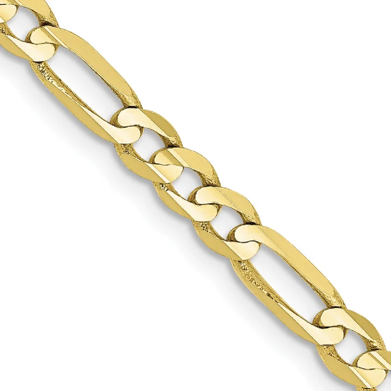 bohemian tribal necklace-10KT Yellow Gold 16-inch 4MM Lobster Clasp Figaro Chain