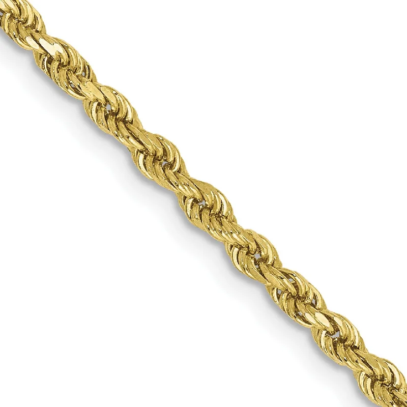 floral-inspired spinel necklace-10KT Yellow Gold 18-inch 2.5MM Diamond-cut Lobster Clasp Rope Chain