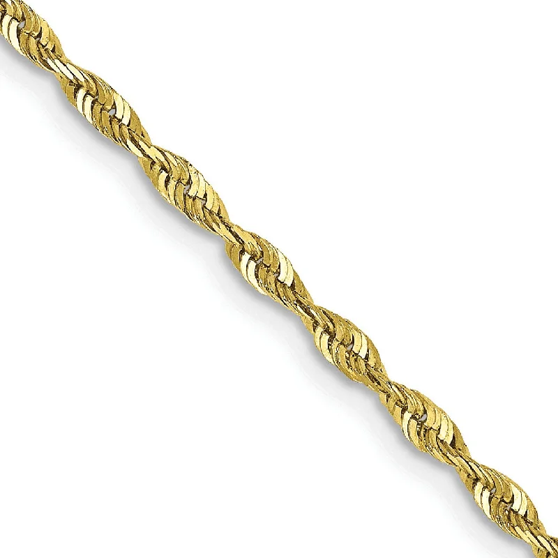 dainty thorn chain necklace-10KT Yellow Gold 18-inch 2MM Diamond-cut Lobster Clasp Rope Extra-Light Chain