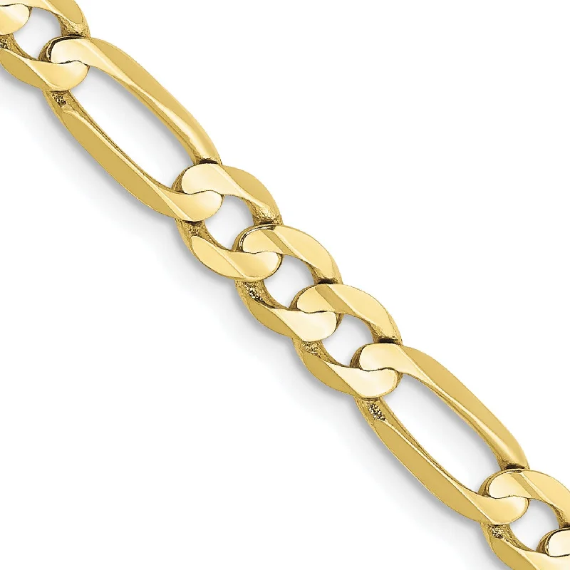 dainty thorn chain necklace-10KT Yellow Gold 18-inch 4.5MM Lobster Clasp Figaro Chain