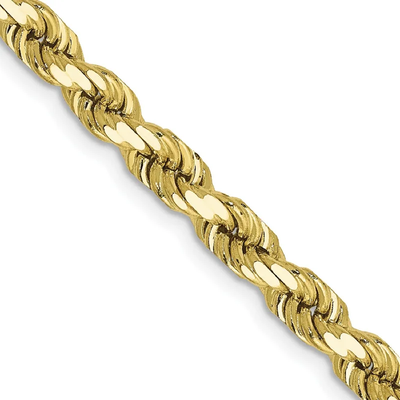 modern stacked tanzanite necklace-10KT Yellow Gold 18-inch 5MM Diamond-cut Lobster Clasp Rope Chain