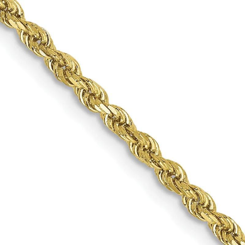 adjustable peak necklace-10KT Yellow Gold 20-inch 2.25MM Diamond-cut Lobster Clasp Rope Chain