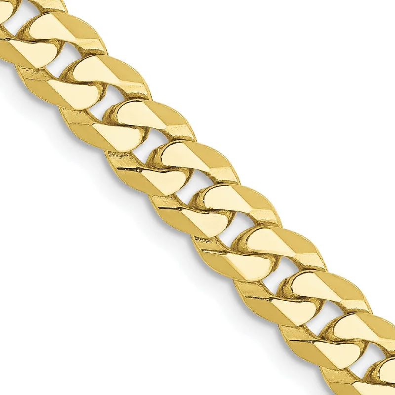 artisan-crafted gold necklace-10KT Yellow Gold 20-inch 5.75MM Flat Beveled Curb Chain