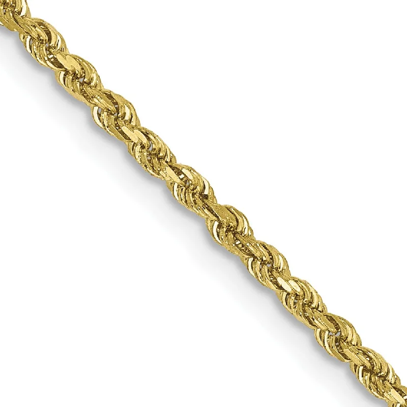 antiqued rose stack necklace-10KT Yellow Gold 22-inch 1.75MM Diamond-cut Lobster Clasp Rope Chain