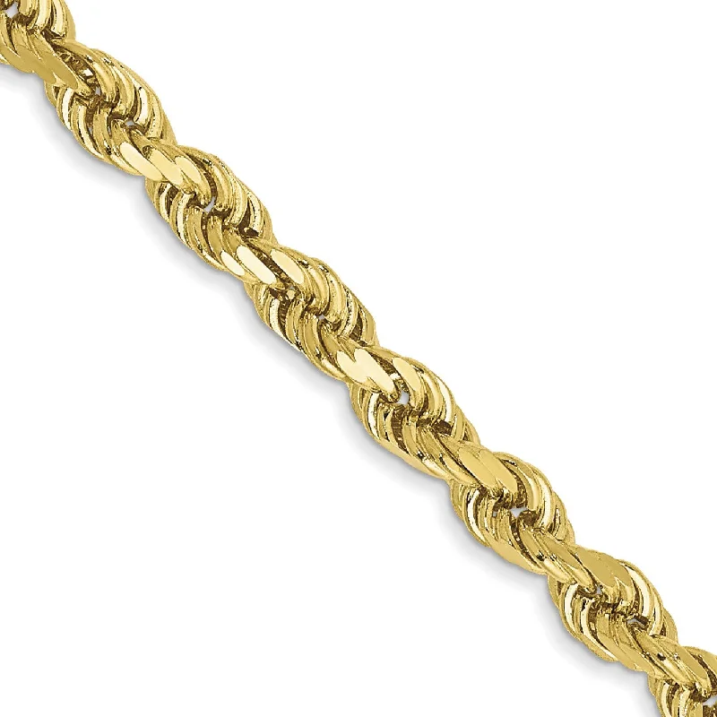 bohemian ridge necklace-10KT Yellow Gold 22-inch 3.2MM Diamond-cut Lobster Clasp Rope Chain