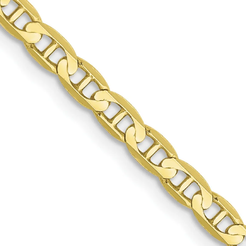 adjustable flame necklace-10KT Yellow Gold 22-inch 3MM Anchor Link Chain