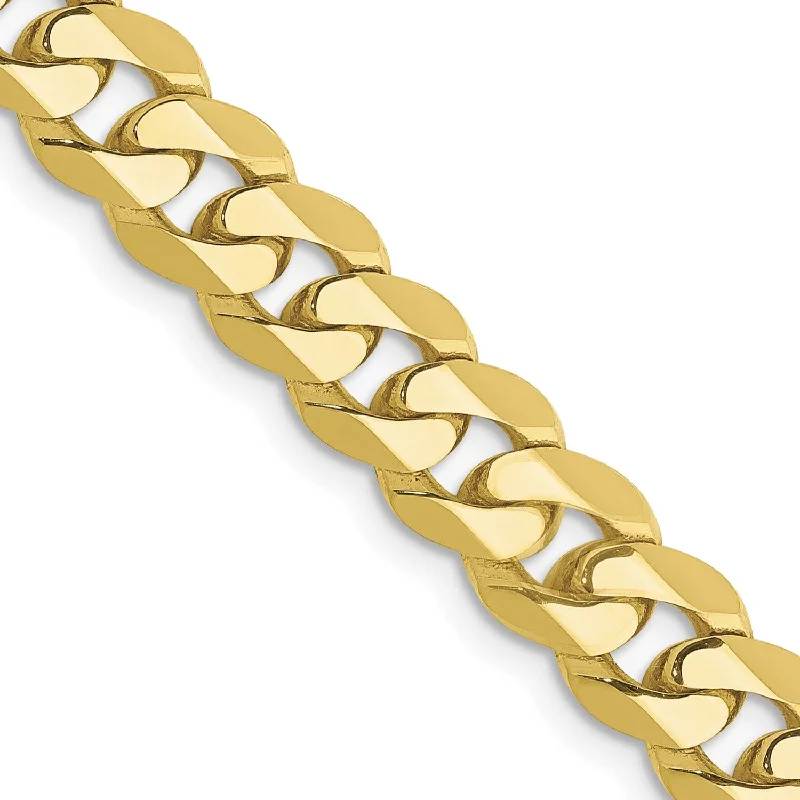 boho-inspired spinel necklace-10KT Yellow Gold 22-inch 6.75MM Flat Beveled Curb Chain