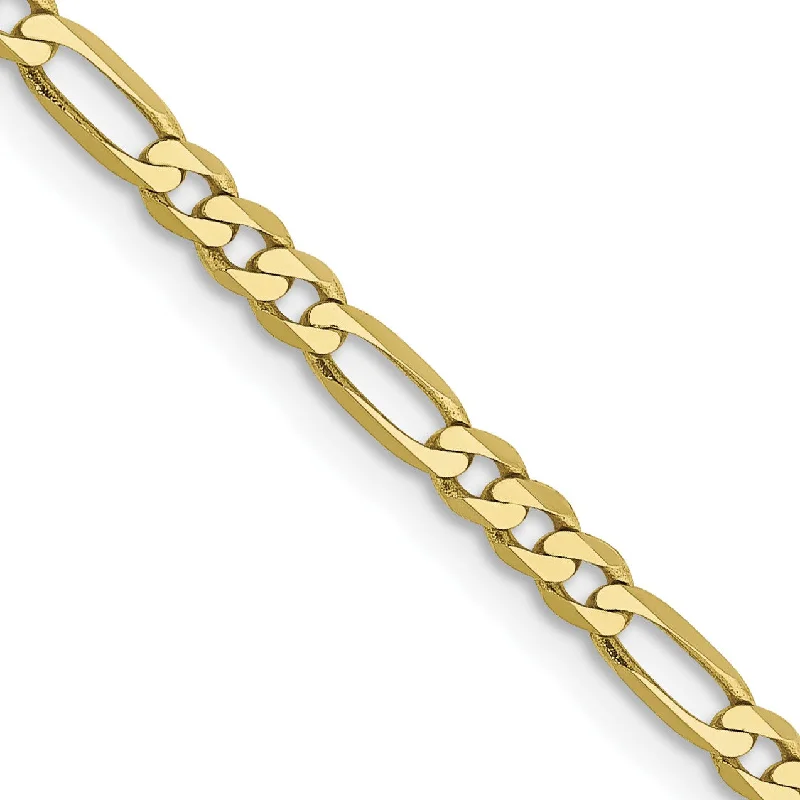 polished copper twist necklace-10KT Yellow Gold 30-inch 2.75MM Flat Figaro Chain