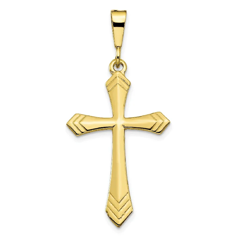 antiqued gold stack necklace-10KT Yellow Gold 41X21MM Cross Pendant. Chain Not Included