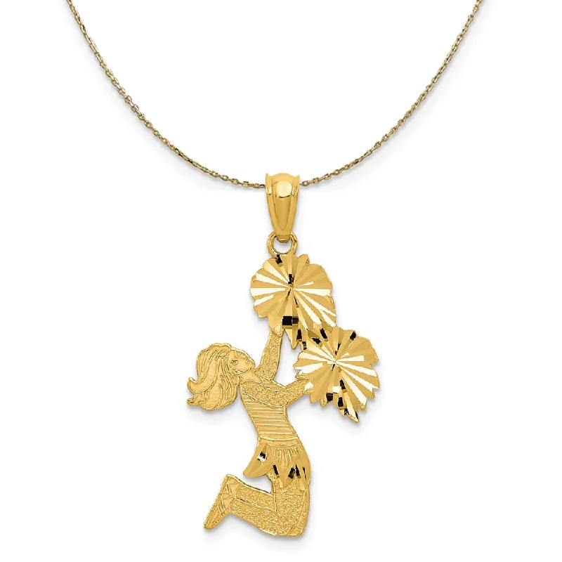 modern fused-chain necklace-14k Yellow Gold Diamond Cut Cheerleader Necklace