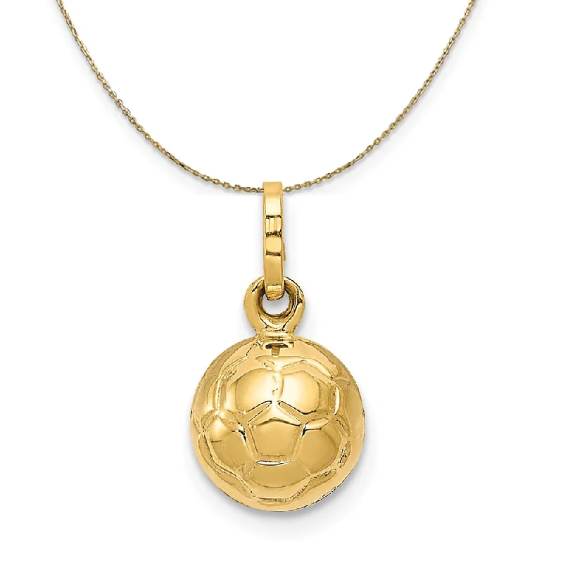 timeless radiant-cut pendant necklace-14k Yellow Gold Polished 3D Soccer Ball Necklace