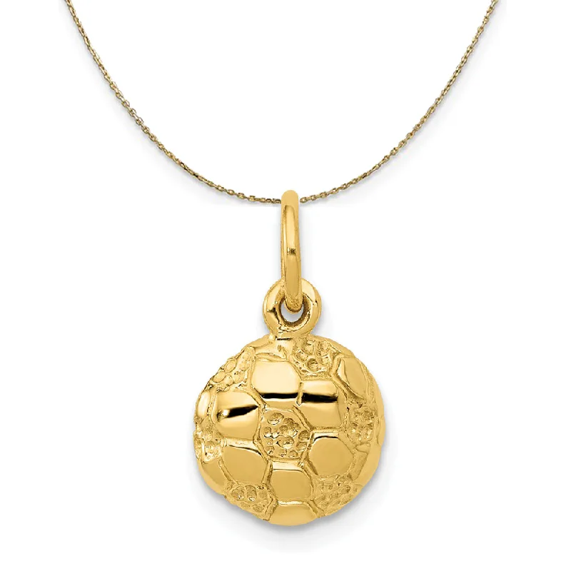 polished silver orbit necklace-14k Yellow Gold Soccer Ball (9mm) Necklace