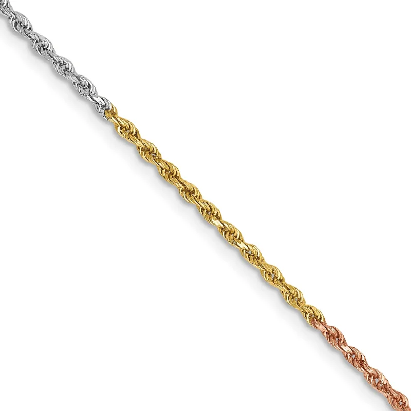 modern orbit gem necklace-14KT Gold Tri-Color 18-inch 1.5MM Diamond-cut Lobster Clasp Rope Chain