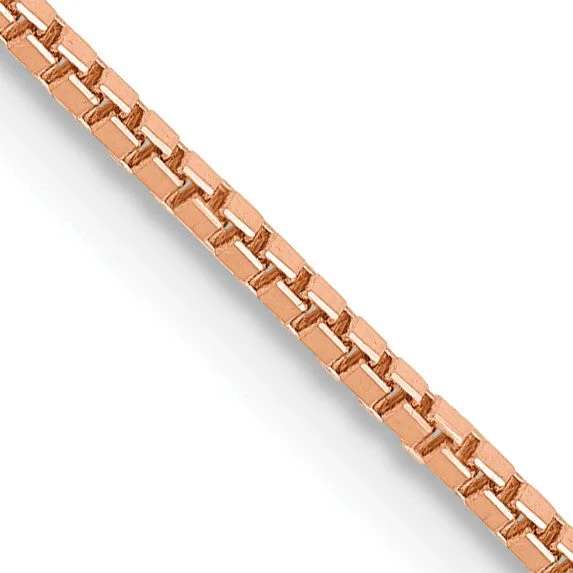 polished silver orbit necklace-14KT Rose Gold 16-inch 1MM Lobster Clasp Box Chain