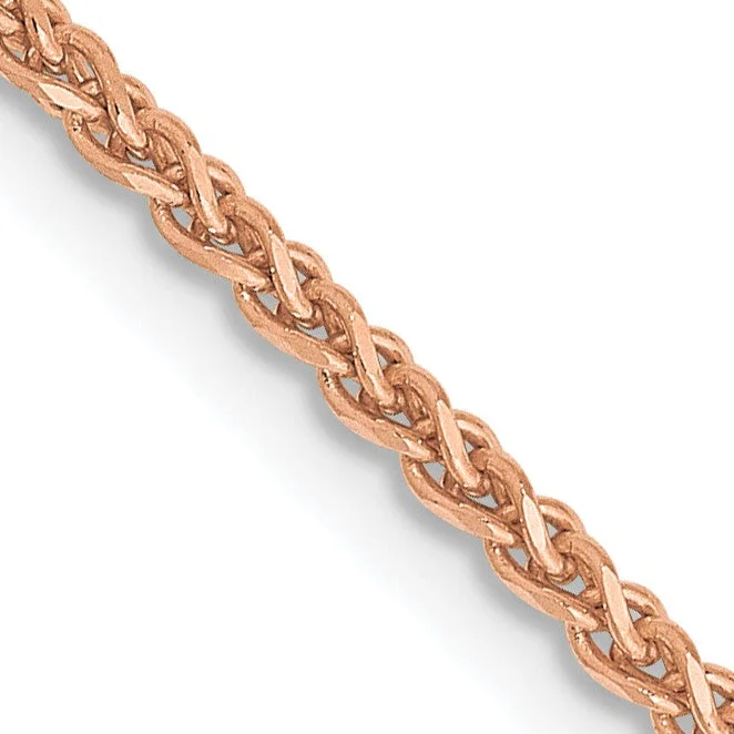 floral eternity garnet necklace-14KT Rose Gold 18-inch 1.4MM Lobster Clasp Spiga Link Chain