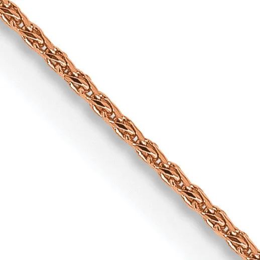 bold hexagon sapphire necklace-14KT Rose Gold 20-inch 1MM Diamond-cut Lobster Clasp Spiga Link Chain