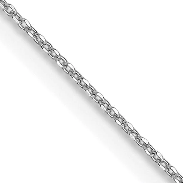 adjustable flame necklace-14KT White Gold 24-inch 0.6MM Diamond-cut Cable Pendant Chain