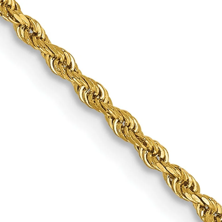 boho-inspired kyanite necklace-14KT Yellow Gold 14-inch 1.5MM Rope Diamond-cut Lobster Clasp Chain