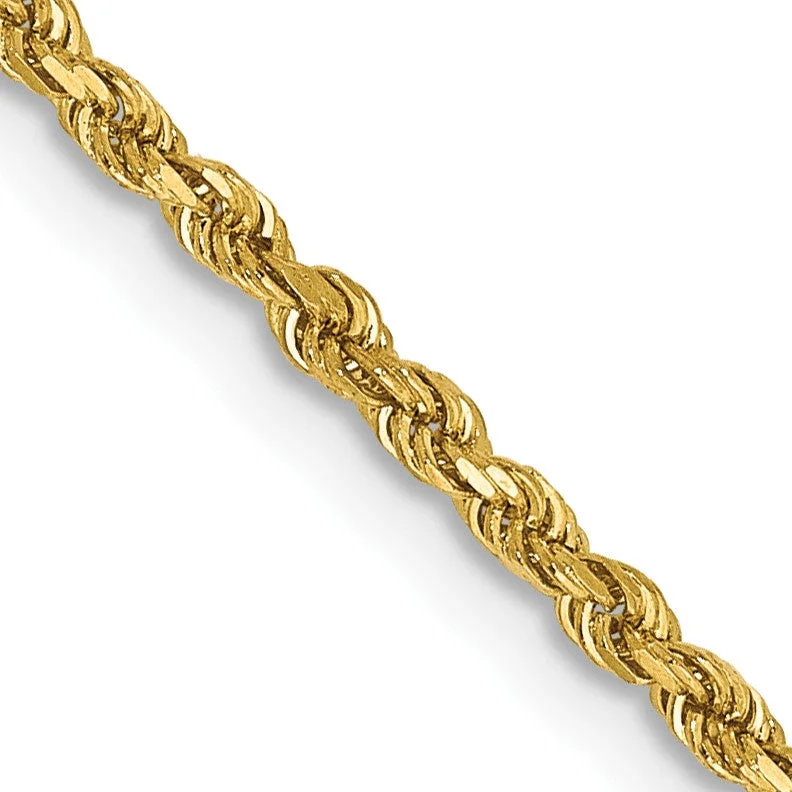 bohemian tribal necklace-14KT Yellow Gold 14-inch 1.75MM Diamond-cut Lobster Clasp Rope Chain