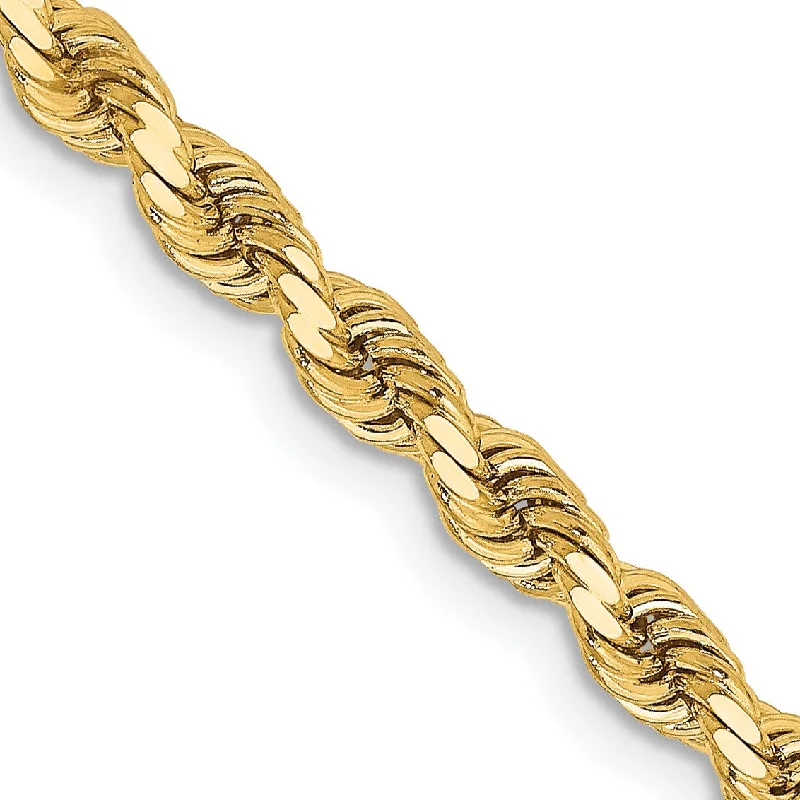 polished silver orbit necklace-14KT Yellow Gold 16-inch 3.25MM Rope Chain