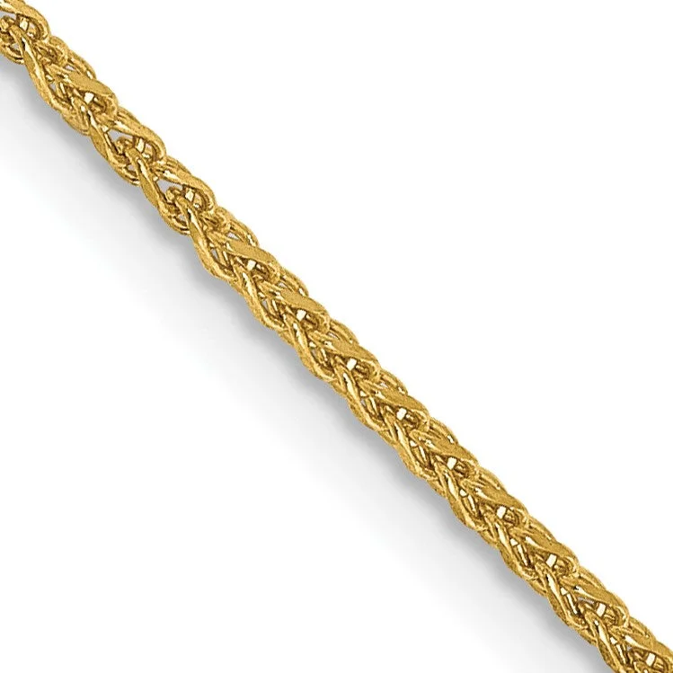 rustic pewter chain necklace-14KT Yellow Gold 18-inch 1.2MM Diamond-cut Lobster Clasp Spiga Link Chain