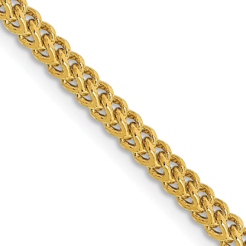 modern sleek ridge necklace-14KT Yellow Gold 18-inch 2.2MM Franco Chain