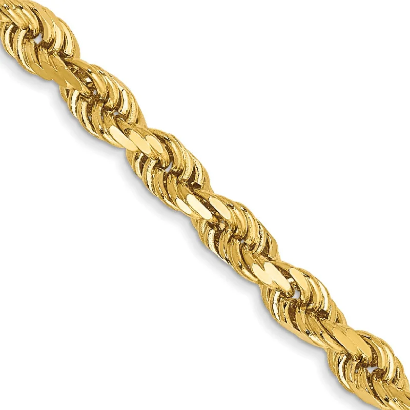 timeless radiant-cut pendant necklace-14KT Yellow Gold 18-inch 3MM Diamond-cut Lobster Clasp Rope Chain