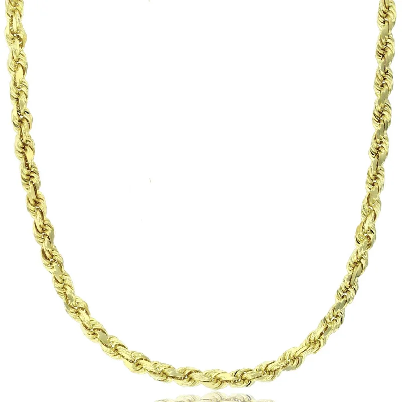 modern fused-stack necklace-14KT Yellow Gold 20-inch 4MM Diamond-cut Chain