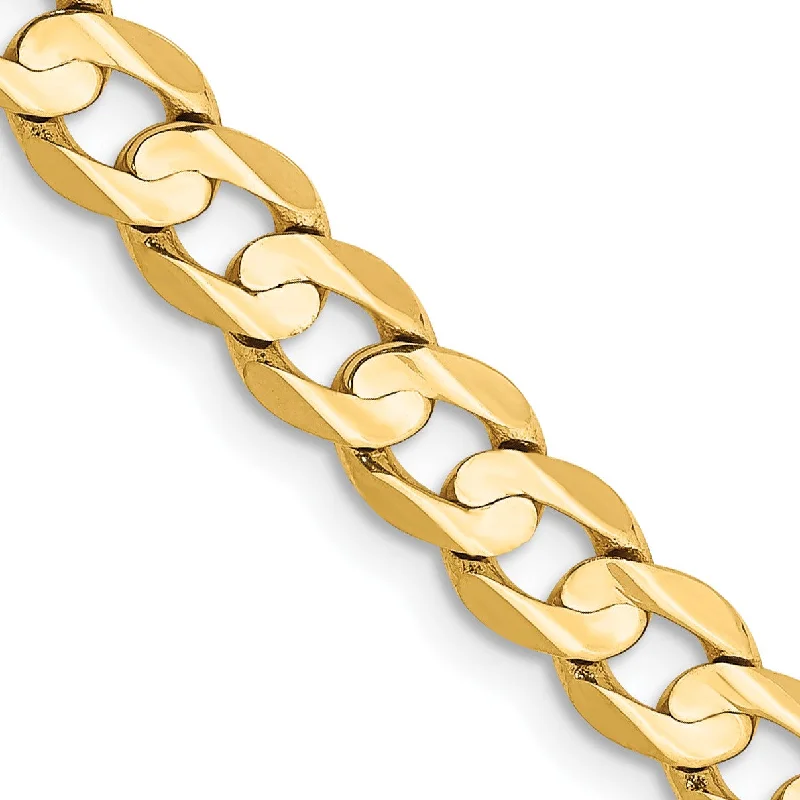 engraved trust chain necklace-14KT Yellow Gold 20-inch 5.25MM Lobster Clasp Curb Chain