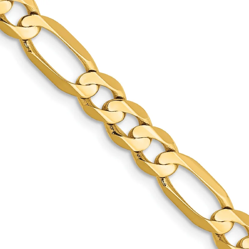 minimalist ridge pendant necklace-14KT Yellow Gold 20-inch 5.5MM Lobster Clasp Figaro Chain