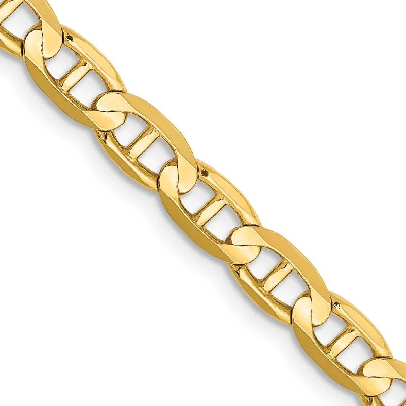 adjustable peak necklace-14KT Yellow Gold 24-inch 4.5MM Anchor Link Chain