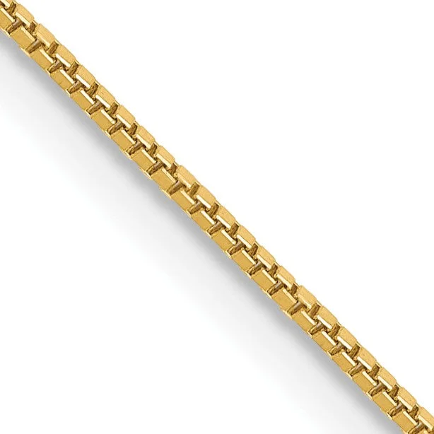 modern overlapped chain necklace-14KT Yellow Gold 26-inch 0.7MM Box Chain