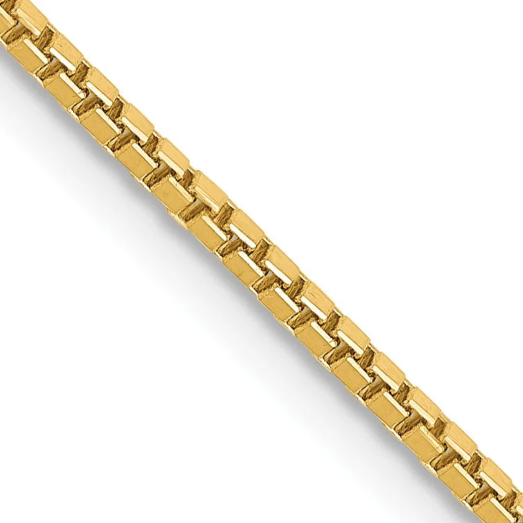 polished bronze chain necklace-14KT Yellow Gold 26-inch 1.3MM Box Chain