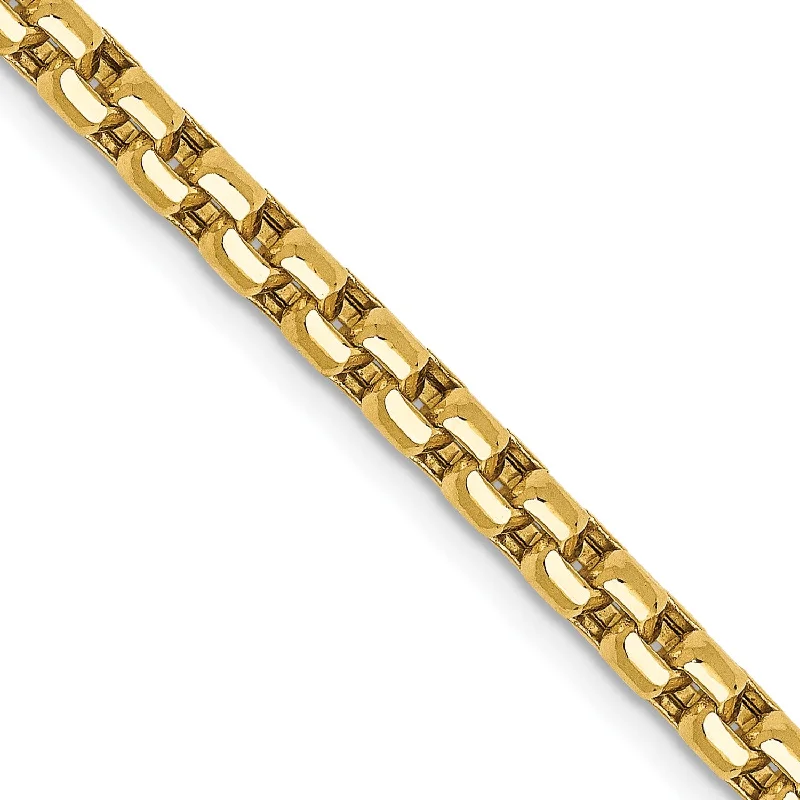 modern stacked tanzanite necklace-14KT Yellow Gold 26-inch 3.6MM Box Chain