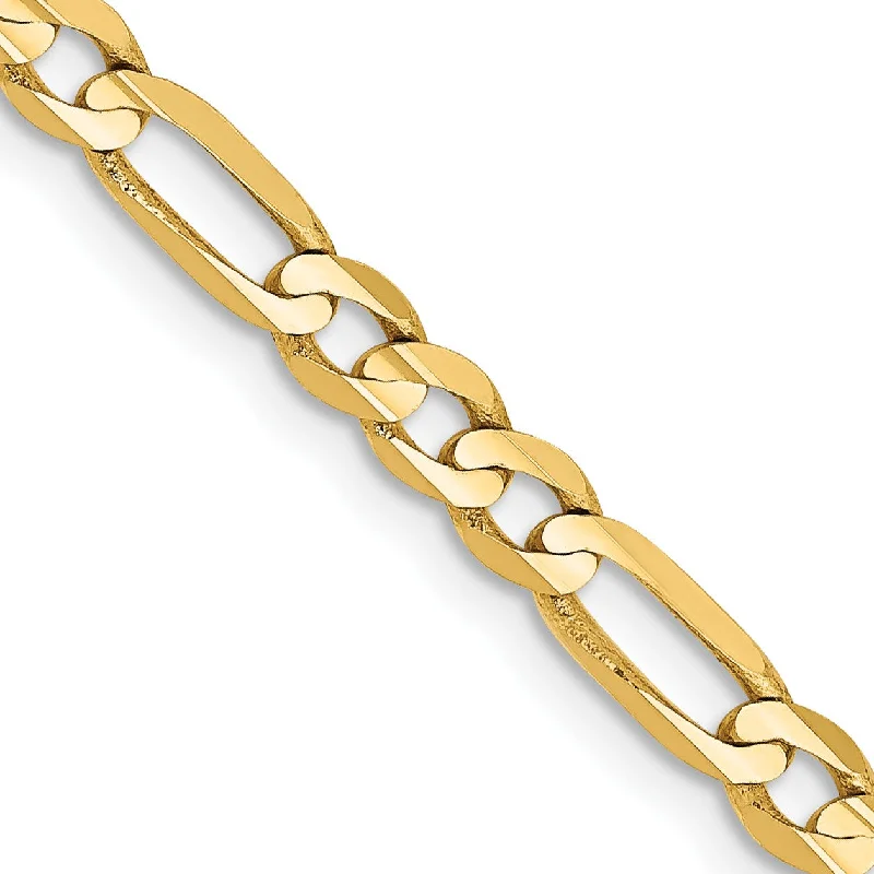 modern stacked tanzanite necklace-14KT Yellow Gold 30-inch 4MM Lobster Clasp Figaro Chain