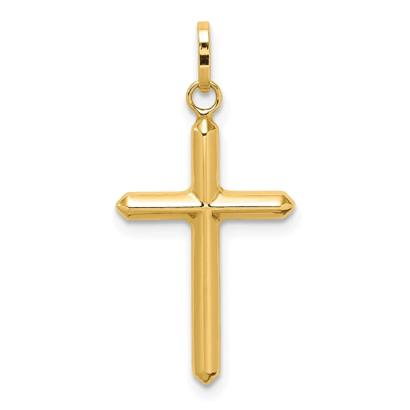 art deco alexandrite necklace-14KT Yellow Gold Cross Pendant. Chain Not Included