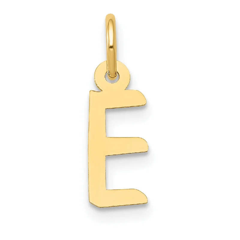 art deco kyanite necklace-14KT Yellow Gold Initial Pendant; Initial E. Chain not Included