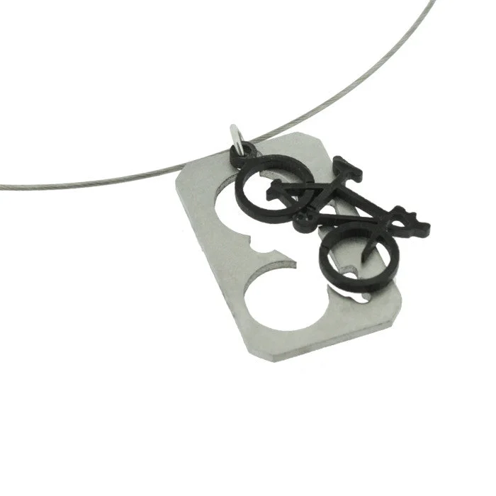 boho-inspired alexandrite necklace-Bicycle Dog Tag Necklace