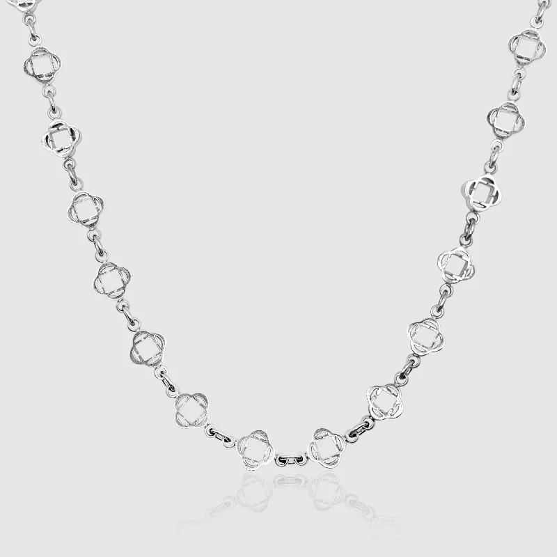 vintage-inspired tanzanite necklace-Clover Link Necklace (Silver)