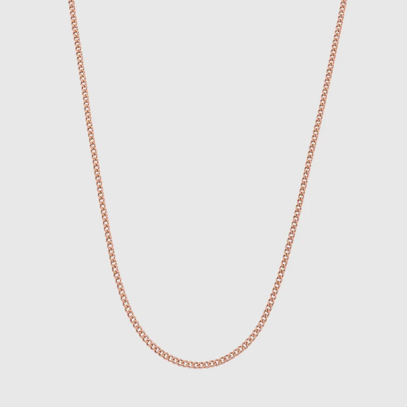 artisan-crafted platinum necklace-Connell Chain (Rose Gold) 2mm