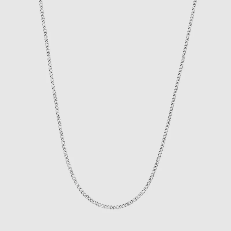 floral-inspired kyanite necklace-Connell Chain (Silver) 2mm