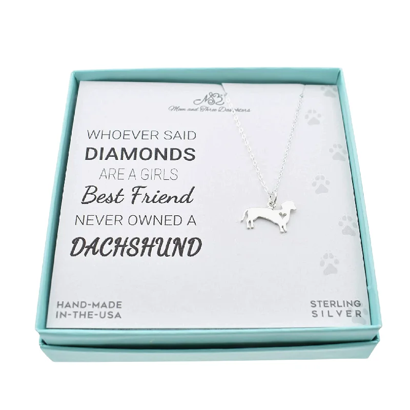 Dachshund Necklace in Sterling Silver