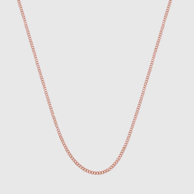 floral eternity ruby necklace-Cuban (Rose Gold) 2mm