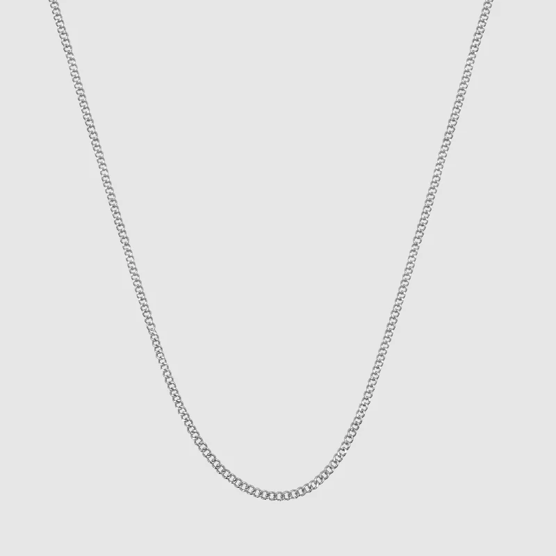 timeless radiant-cut pendant necklace-Cuban (Silver) 2mm